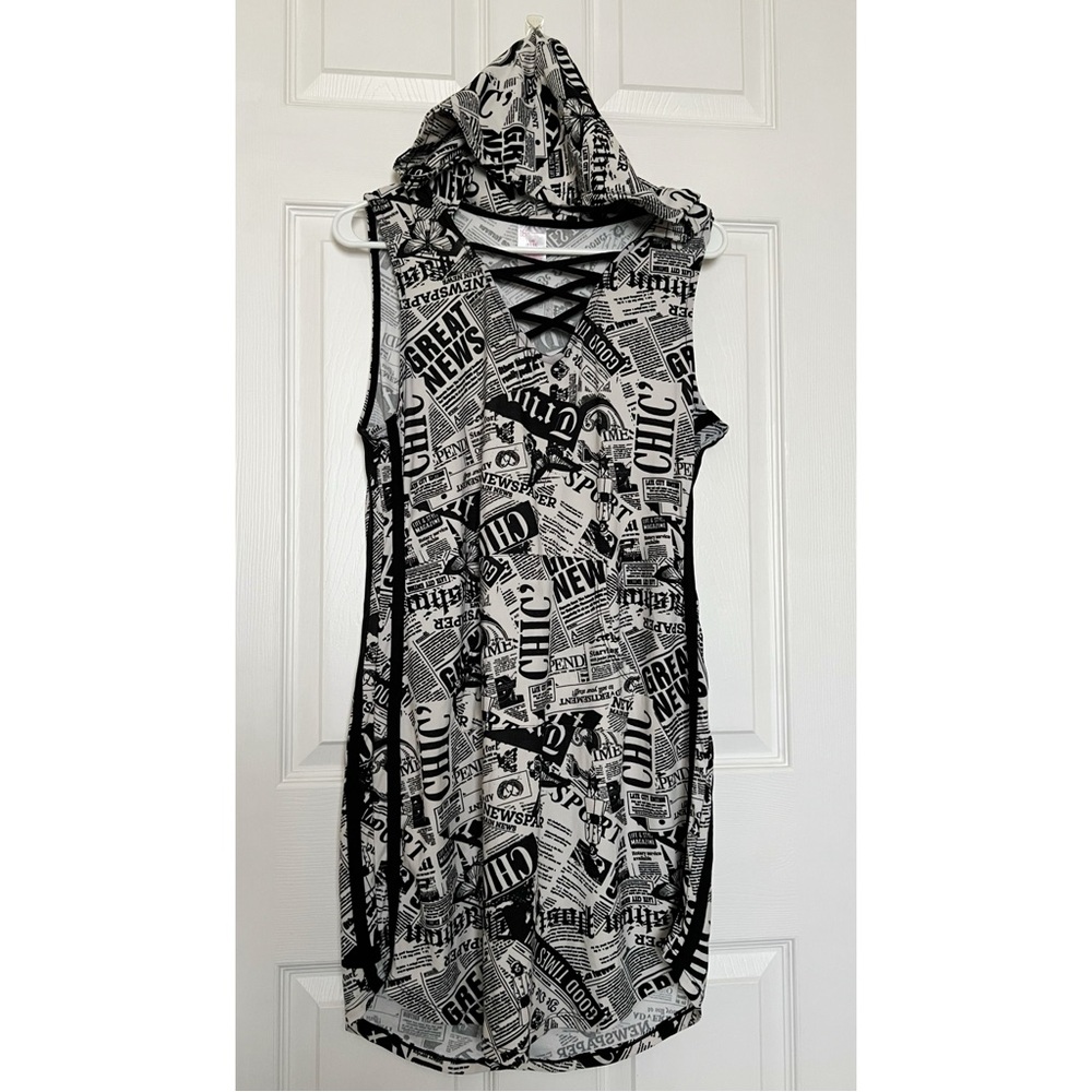 Newspaper hooded dress